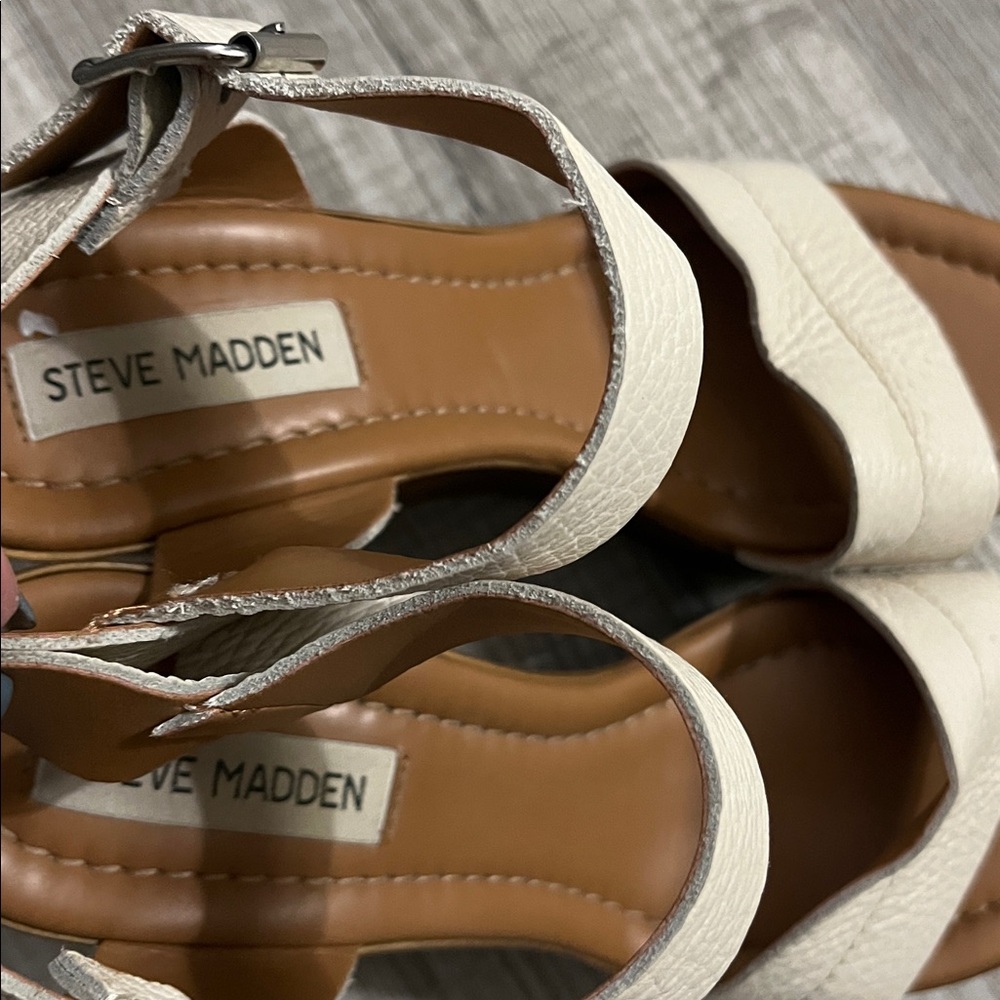 Steve Madden Leather Wedge Sandals - Picture 5 of 14